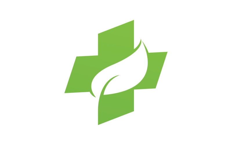 Modelo de logotipo de saúde de folha de natureza hospitalar v4
