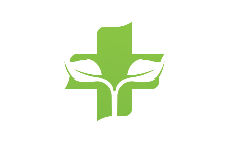 Sjukhus natur löv hälsa logotyp mall v7