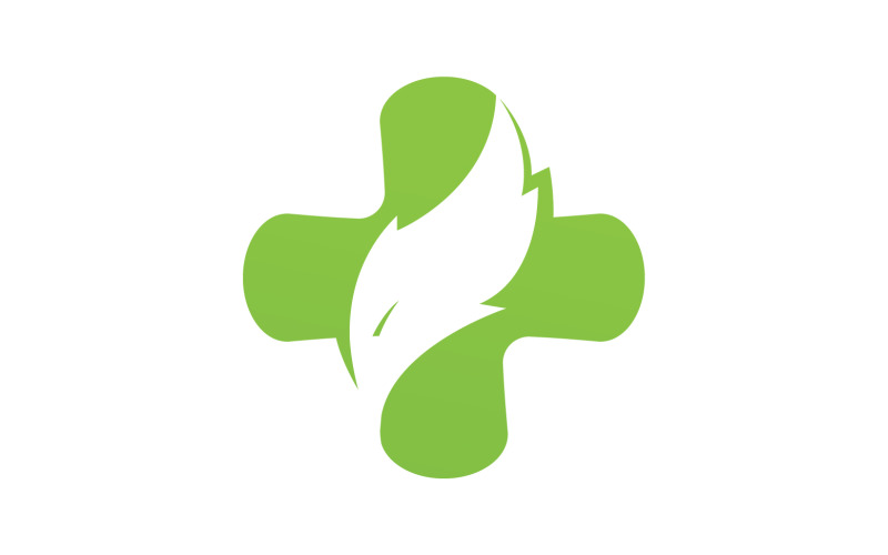 Szablon logo zdrowia liści natury szpitala v8