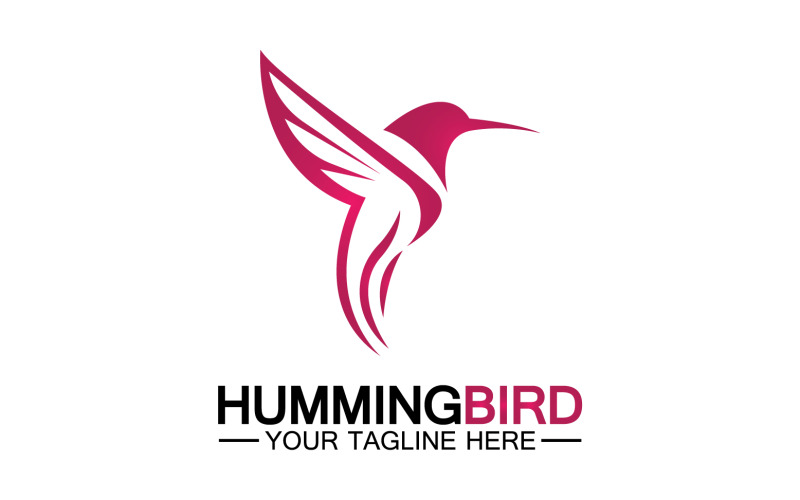 Hummingbird ikon logotyp mall v25