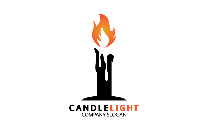 Modèle vcetor de logo d'icône de lumière de bougie v10