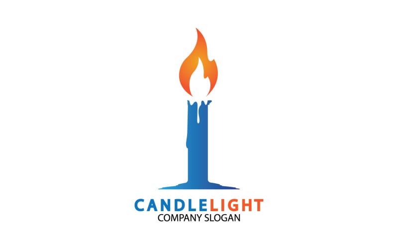 Modèle vcetor de logo d'icône de lumière de bougie v18