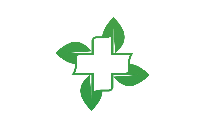Modello di logo per la salute delle foglie della natura ospedaliera v26