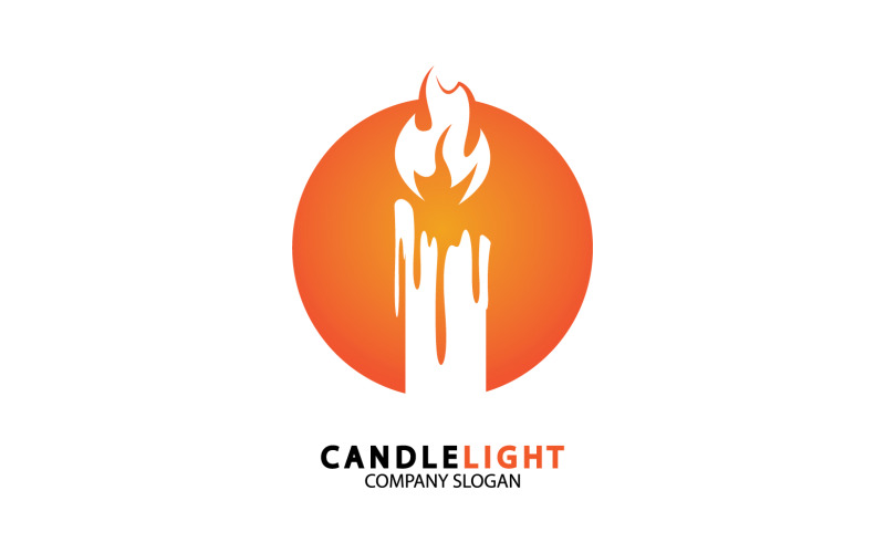 Modello vcetor logo icona a lume di candela v35