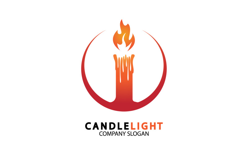 Modello vcetor logo icona a lume di candela v45