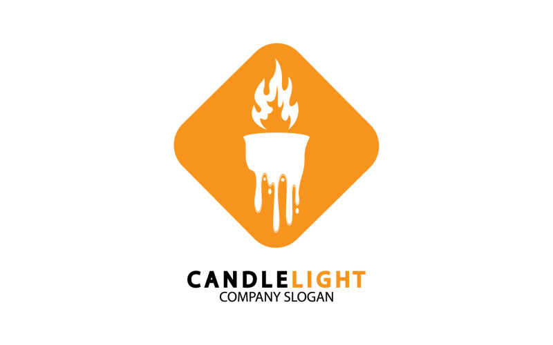 Modello vcetor logo icona a lume di candela v50