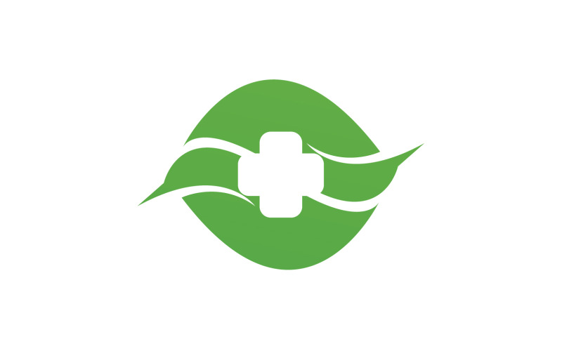 Modelo de logotipo de saúde de folha de natureza hospitalar v21