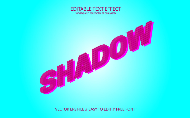 Shadow 3D redigerbar vektor Eps-texteffektmall