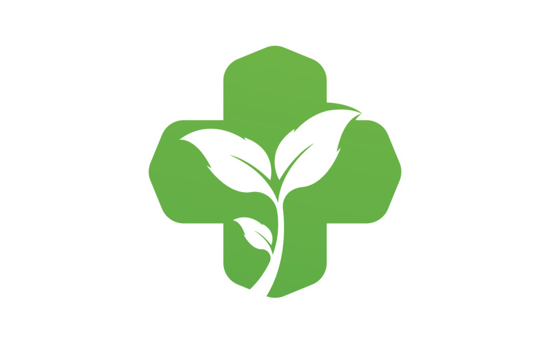 Sjukhus natur löv hälsa logotyp mall v11