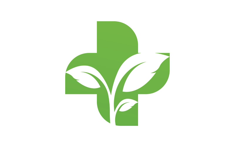 Sjukhus natur löv hälsa logotyp mall v13