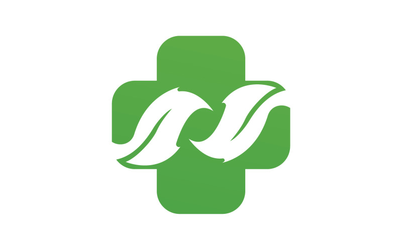 Szablon logo zdrowia liści natury szpitala v19