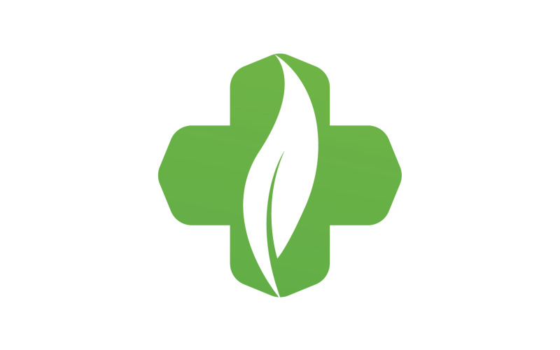 Szablon logo zdrowia liści natury szpitala v24