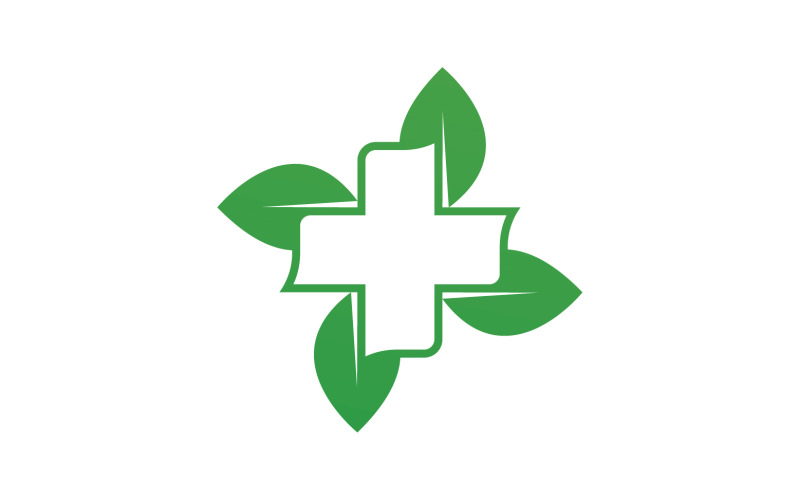 Szablon logo zdrowia liści natury szpitala v26