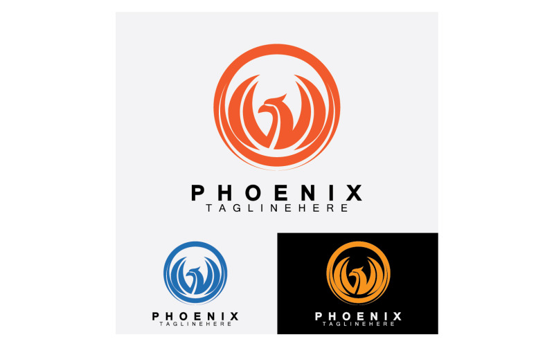 Phoenix uccello modello logo vettoriale v16