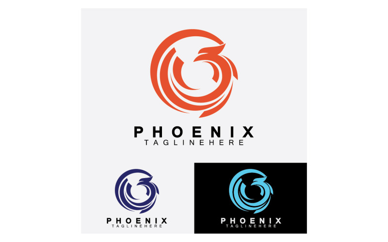 Phoenix vogel sjabloon logo vector v3