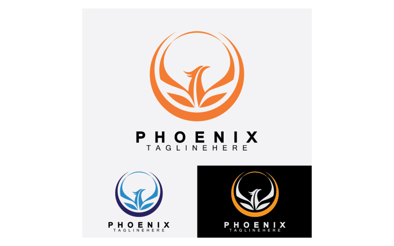 Phoenix-Vogel-Vorlage Logo-Vektor v12