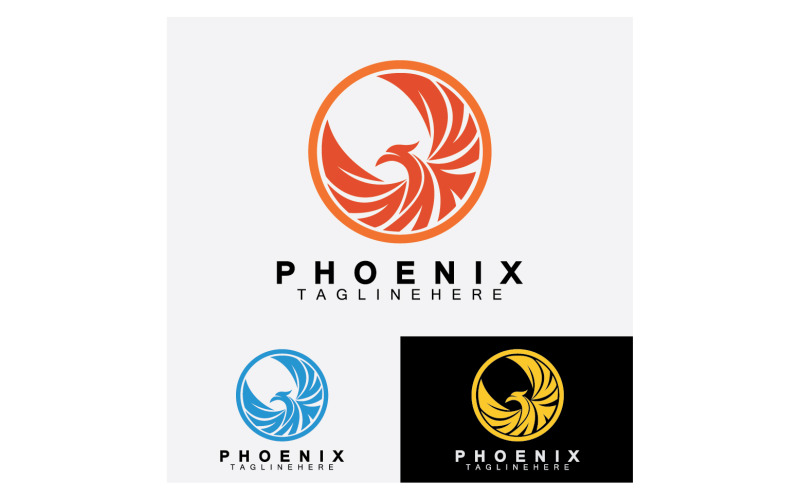 Vektorové logo šablony ptáka Phoenix v6