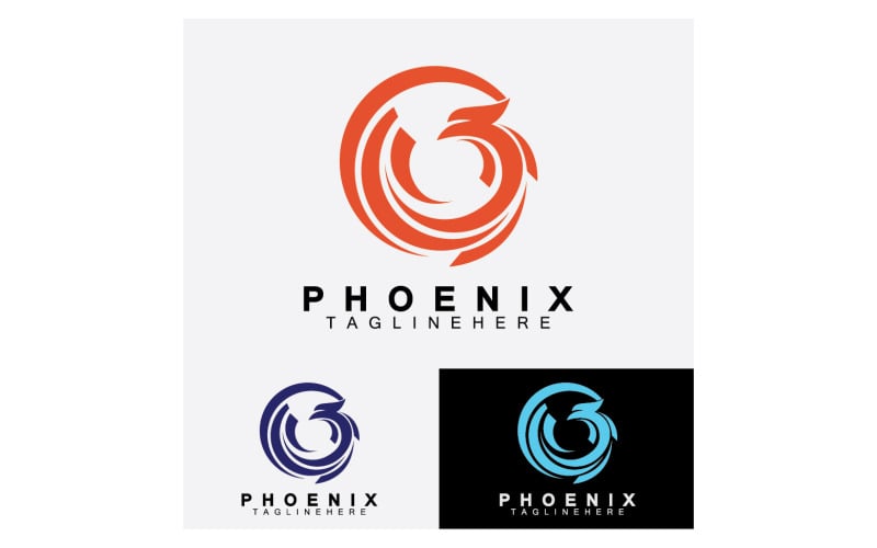 Vetor de logotipo do modelo de pássaro Phoenix v3