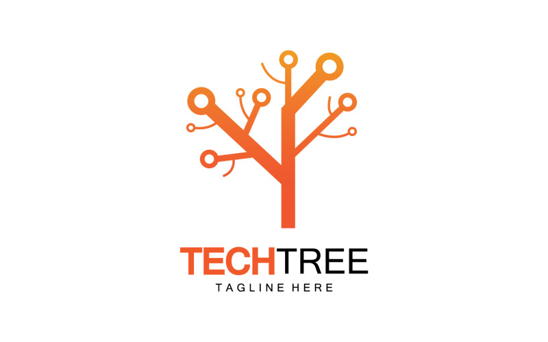 Logo del modello di albero tecnologico vcetor v27