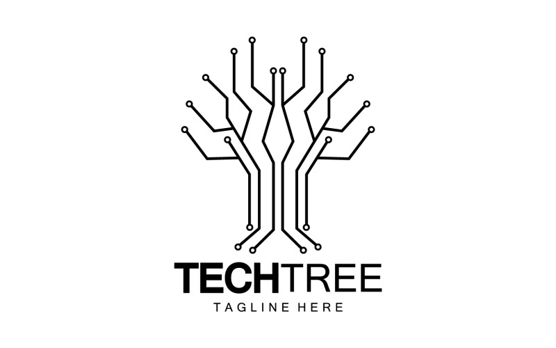 Logo del modello di albero tecnologico vcetor v35