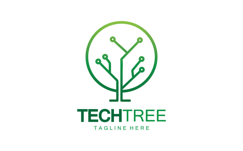 Logo del modello di albero tecnologico vcetor v3