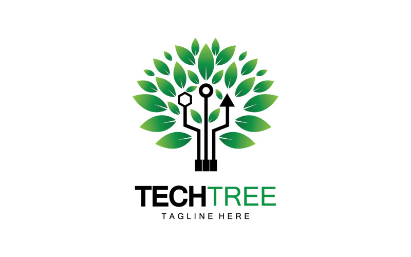 Tech tree-sjabloonlogo vcetor v22