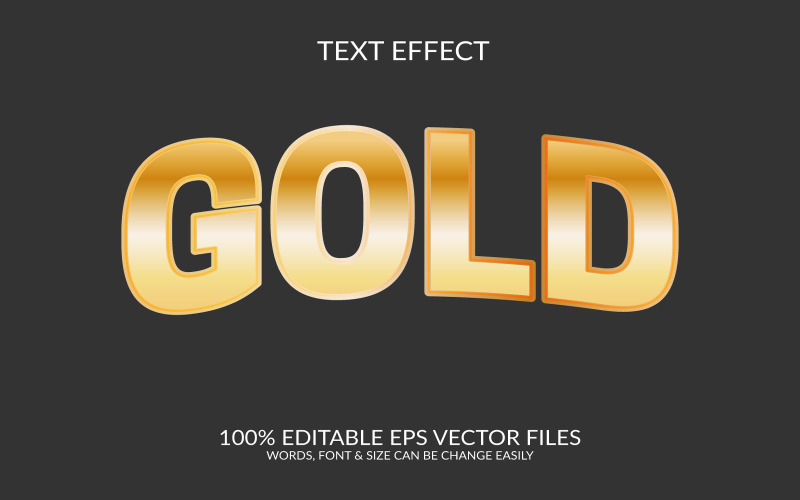 Conception d'effet de texte Eps vectoriel modifiable en 3D doré