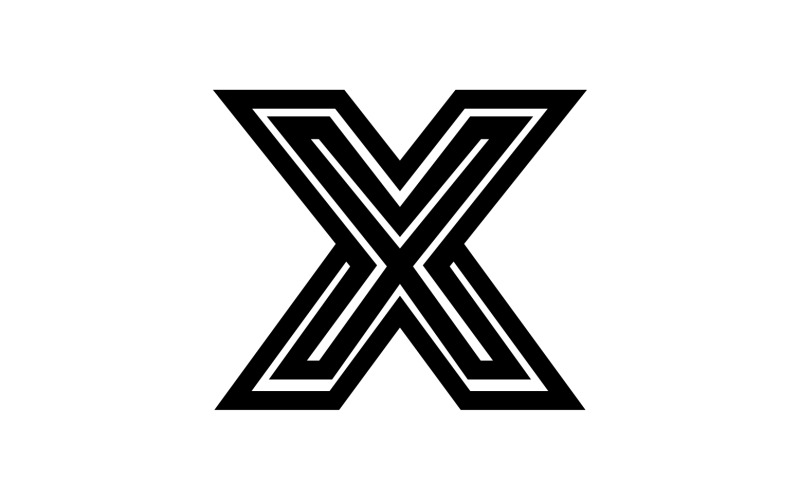 Літера X початковий логотип вектор v4