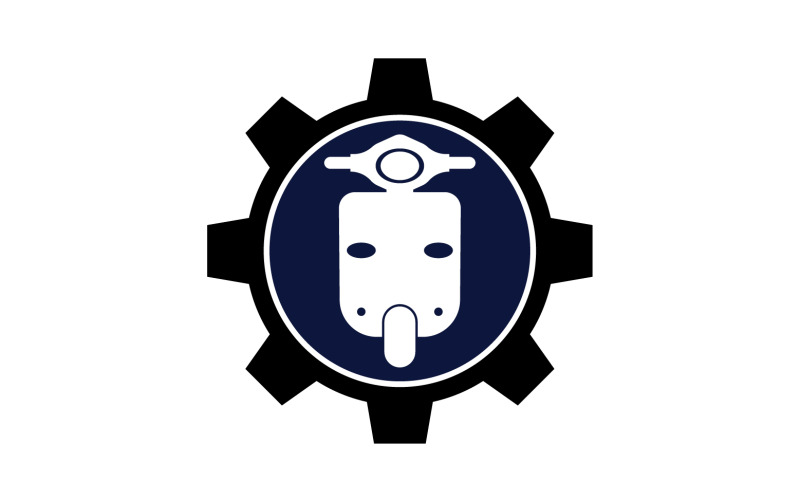 Silniki Vespa ikona logo wektor v13