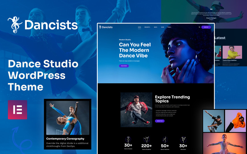 Dansister - Dancing Academy och Dancing Studio WordPress-tema
