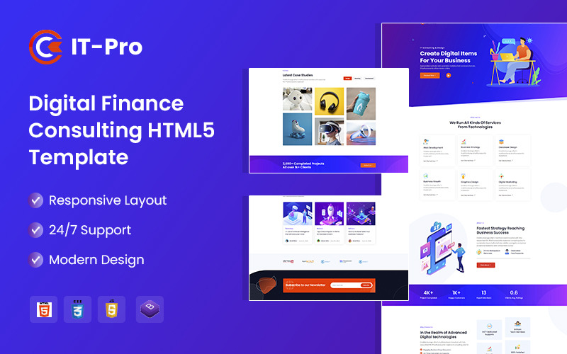 ITPRO – HTML5 šablona digitálního a finančního poradenství
