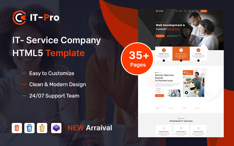 ITPRO – HTML5-sjabloon voor IT-servicebedrijf