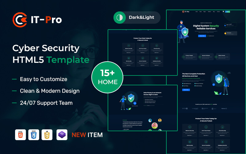 ITPRO – szablon strony internetowej HTML5 poświęcony bezpieczeństwu cybernetycznemu