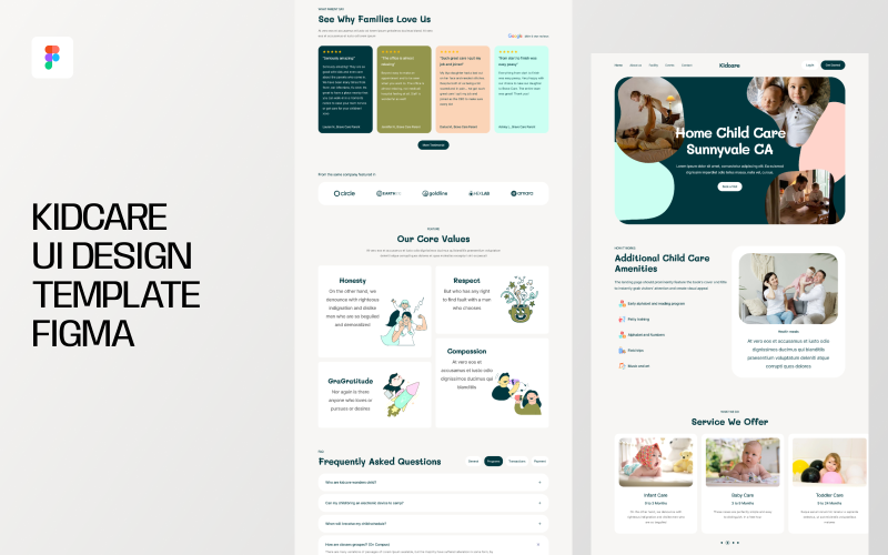 Kidcare UI-ontwerpsjabloon Figma