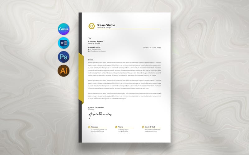 Modèle de papier à en-tête d'entreprise Word