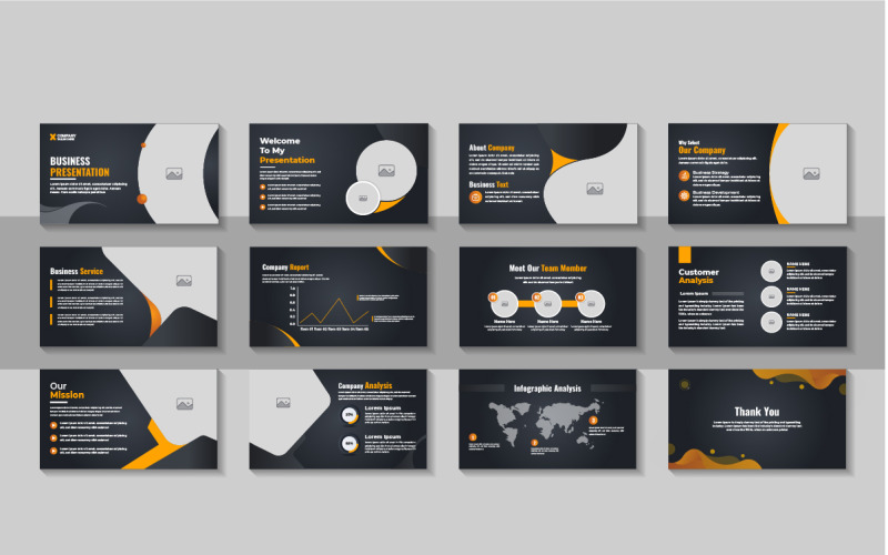 Modelo de apresentação em PowerPoint, layout de apresentação corporativa
