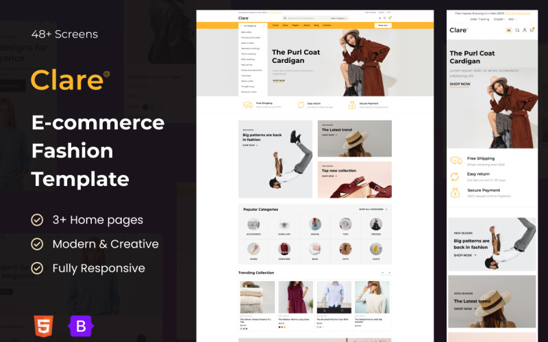 Modern Clare - Sjabloon voor e-commercewebsites