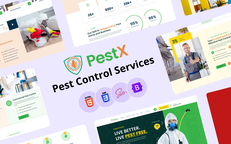 Pestx - Modello HTML5 per servizi di disinfestazione