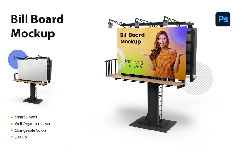 Plantilla PSD de maqueta de cartel publicitario
