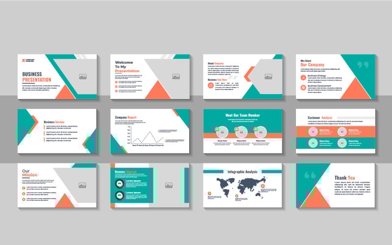 PowerPoint Presentation Template, Corporate Presentation Design Layout