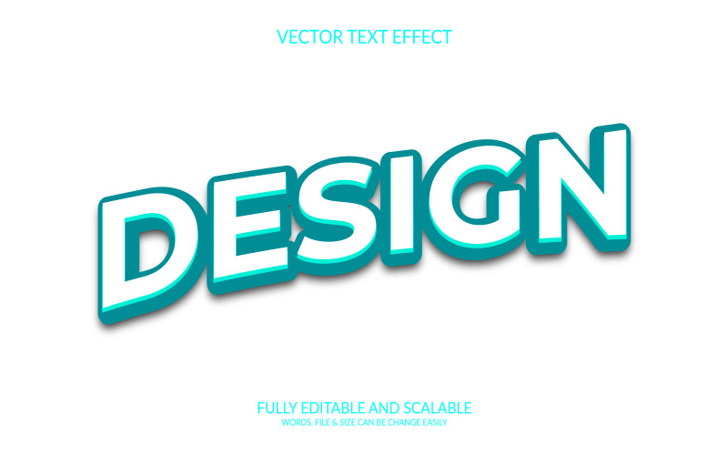 Progettare l'illustrazione del design dell'effetto testo 3D vettoriale modificabile eps
