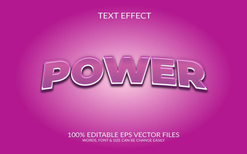 Puissance 3D Editable Vector Eps Text Effect Illustration Design