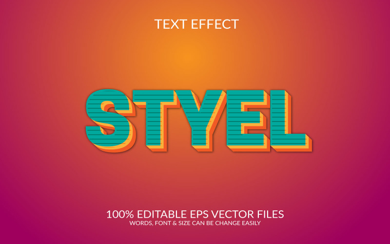 Styl 3D upravitelné vektorové Eps textový efekt šablony