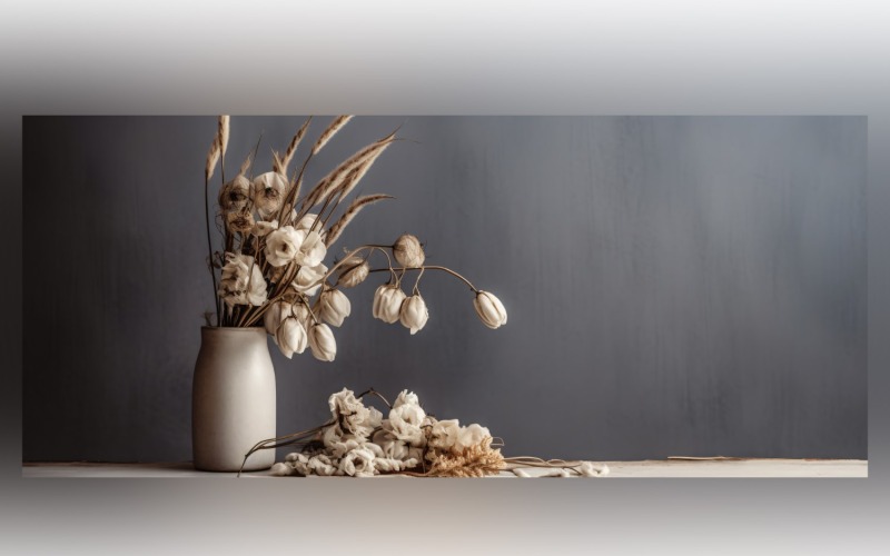 Torkade blommor Stilleben White Flora 102