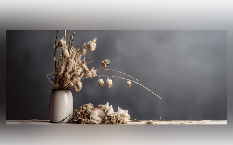 Torkade blommor Stilleben White Flora 94