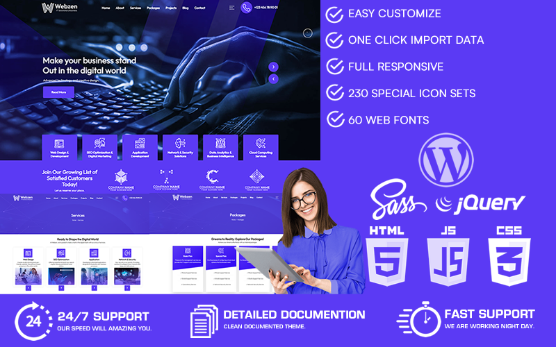Webzen – Thème WordPress pour solutions informatiques et services aux entreprises