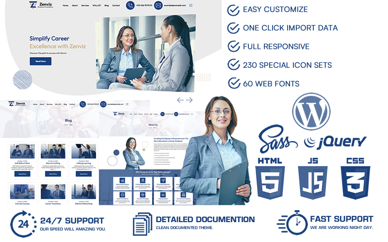 Zenviz – Thème WordPress pour le conseil aux entreprises