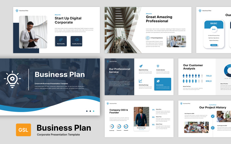 Бізнес-план – багатоцільовий шаблон презентації Google Slides