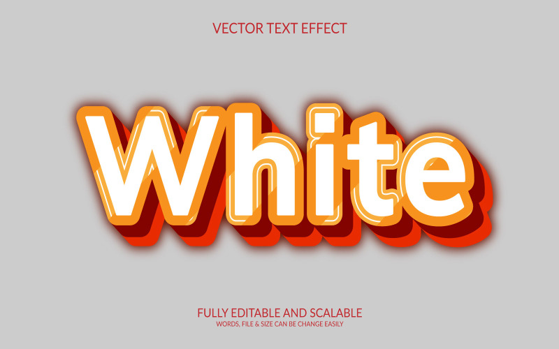 Design de ilustração de efeito de texto vetorial editável branco