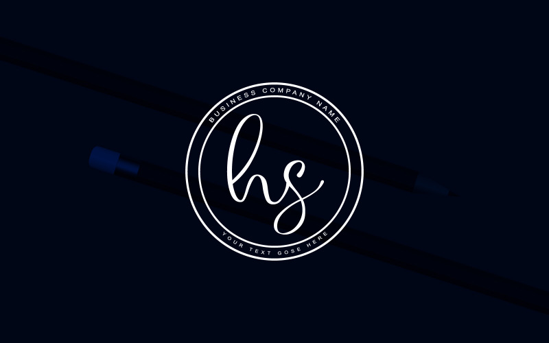 Design de logotipo de letra HS estilo estúdio de caligrafia. logotipo da empresa